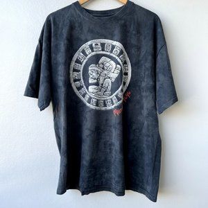 Pictorika Mundo Maya Mexico Acid Wash Tye Die T - Shirt Black Size XXL